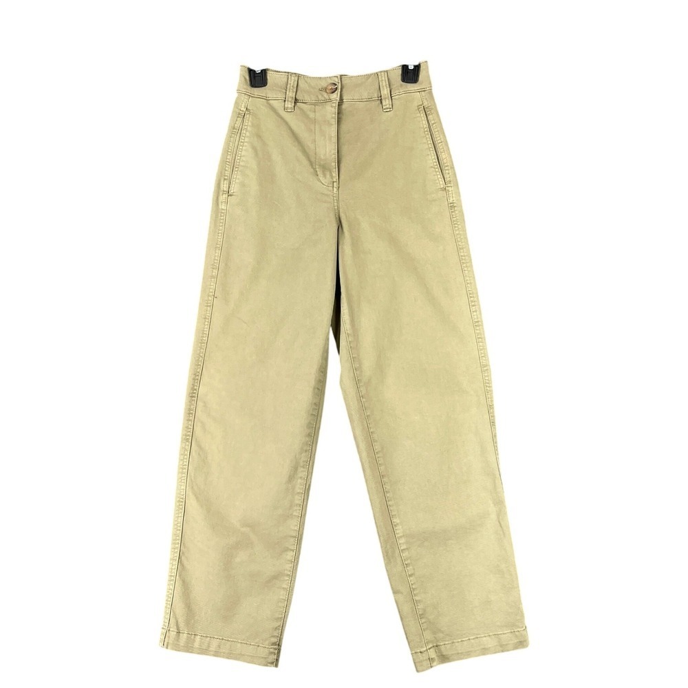 H&M Pants Womens 2 Khaki High Waist Baggy Minimalist Workwear‎ Versatile Neutral